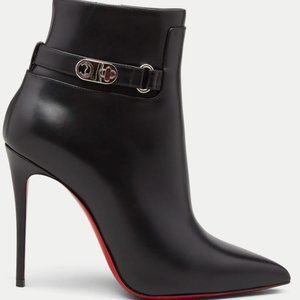 CHRISTIAN LOUBOUTIN Lock So Kate Leather Booties NEW Size 38